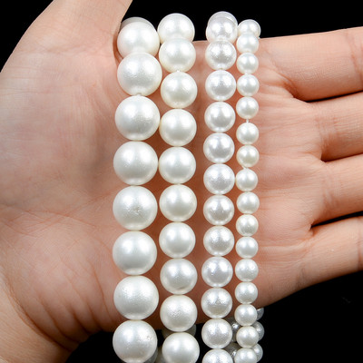 Πέρλες από φυσικό βαμβάκι Χάντρες Στρογγυλές Χαλαρές Χάντρες Αποστάτης για Κατασκευή κοσμημάτων Κολιέ Βραχιόλι Σκουλαρίκια 14'' 6mm 8mm 10mm 12mm