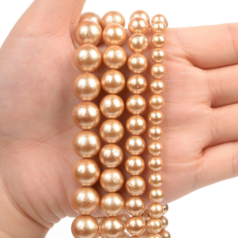 Πέρλες από φυσικό βαμβάκι Χάντρες Στρογγυλές Χαλαρές Χάντρες Αποστάτης για Κατασκευή κοσμημάτων Κολιέ Βραχιόλι Σκουλαρίκια 14'' 6mm 8mm 10mm 12mm
