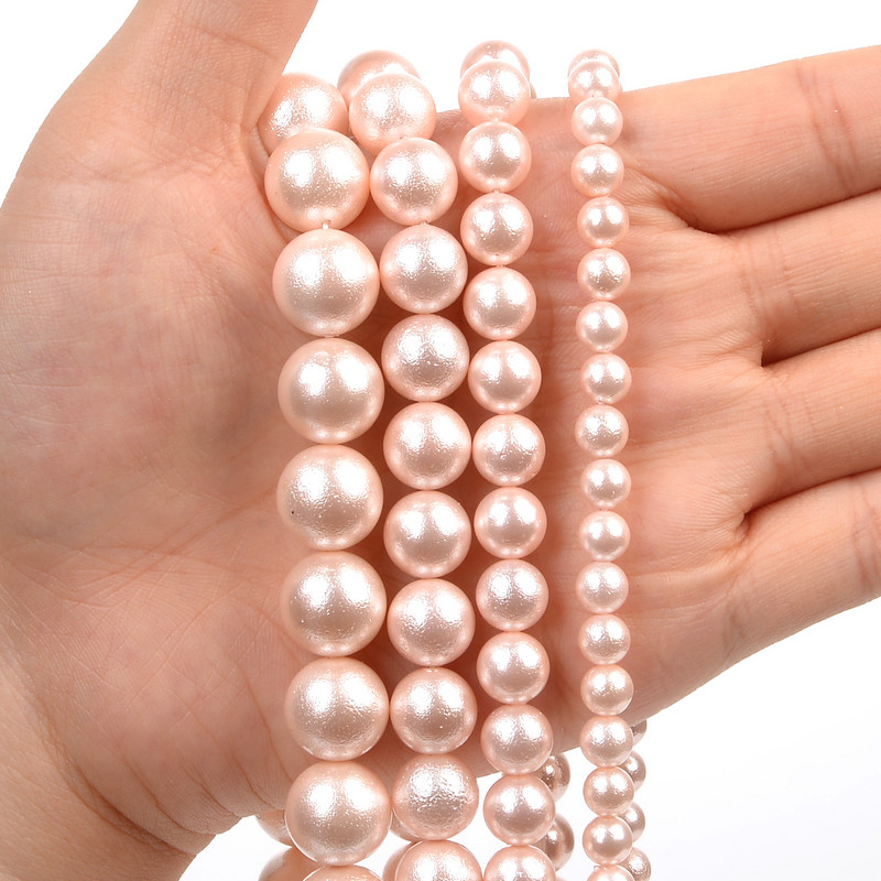 Πέρλες από φυσικό βαμβάκι Χάντρες Στρογγυλές Χαλαρές Χάντρες Αποστάτης για Κατασκευή κοσμημάτων Κολιέ Βραχιόλι Σκουλαρίκια 14'' 6mm 8mm 10mm 12mm