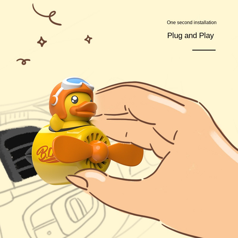 Aranyos Duck Pilot autós légfrissítő illat aromaterápiás kimenet autó belső dekorációs kiegészítőkhöz, szilárd parfümhöz