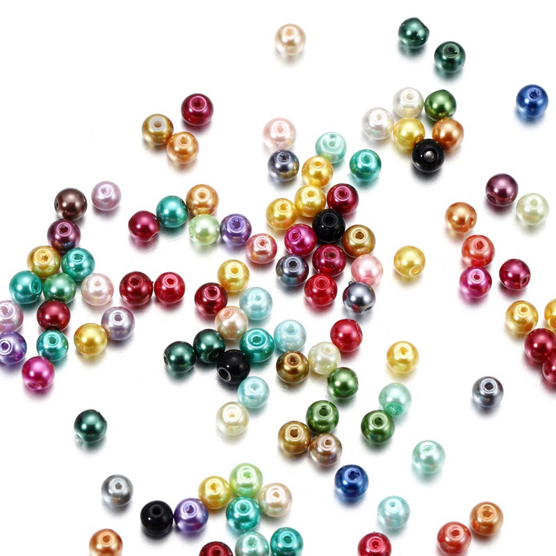 100db/zsák 4-10mm Mixcolour Kerek Üveggyöngy Maggyöngyök Laza gyöngyök Karkötő Fülbevaló barkács ékszerekhez Kereső kiegészítők