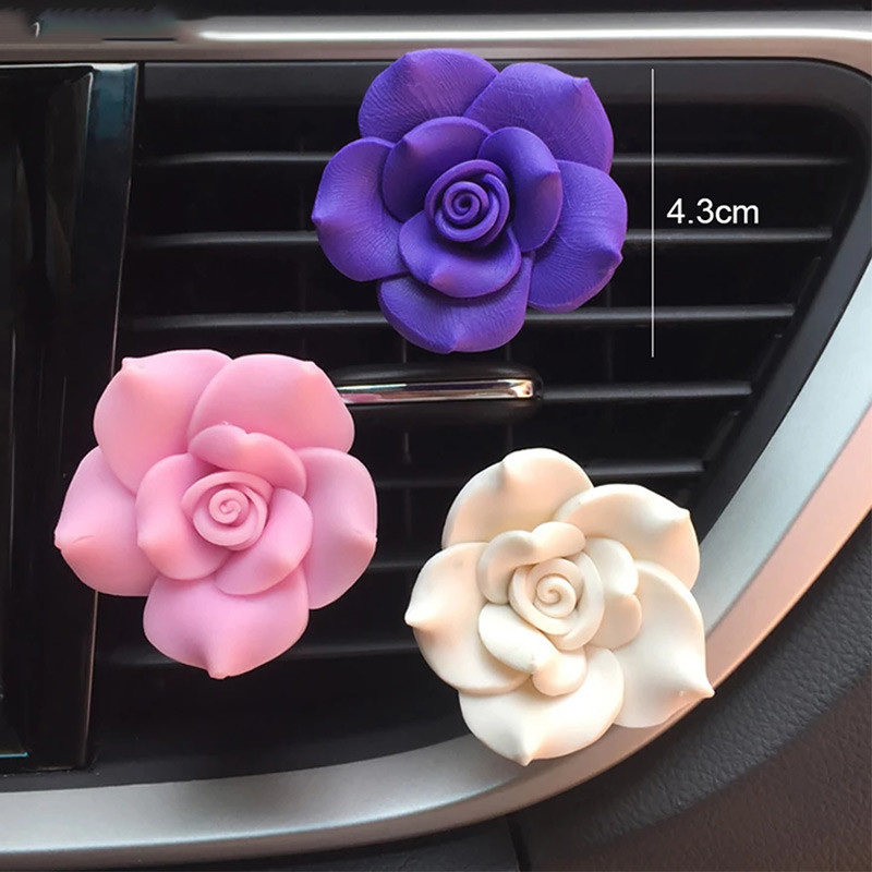 Camellia Flower Decor autós aroma diffúzor ízesítés az autóban légfrissítő autó parfüm szellőző klip autós illat autós kiegészítő lányoknak