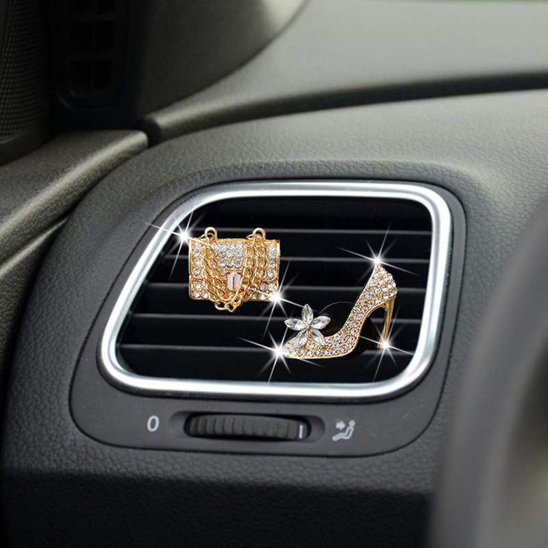 Autós légfrissítő Auto Outlet parfüm Clip Bling autós kiegészítők lányok pénztárca magas sarkú autó illat diffúzor Elegáns autó dekoráció