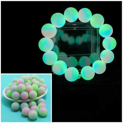 100 bucăți mărgele din silicon strălucitor, roz strălucitor, violet, 15 mm, albastru, rotund, pentru copii