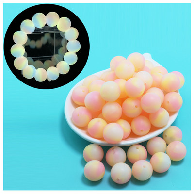 100 kom svijetleće u tami jarko ružičasto ljubičaste silikonske perle 15 mm svijetleće plave okrugle dječje perle
