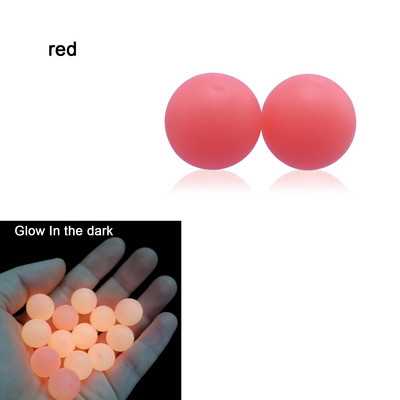 100 kom svijetleće u tami jarko ružičasto ljubičaste silikonske perle 15 mm svijetleće plave okrugle dječje perle