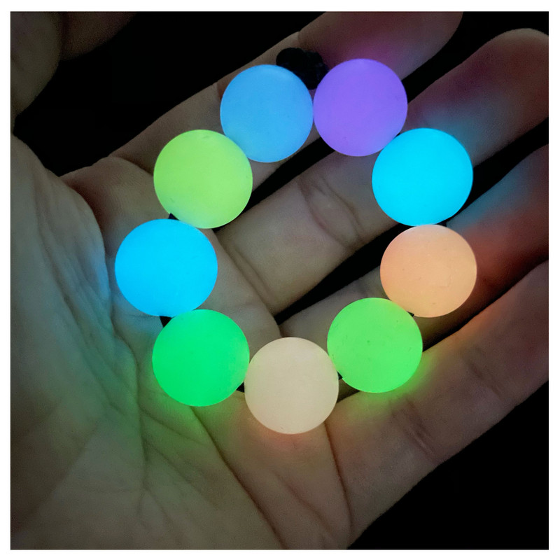 100 kom svijetleće u tami jarko ružičasto ljubičaste silikonske perle 15 mm svijetleće plave okrugle dječje perle