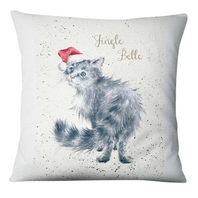 Zabavna božićna ilustracija Jastučnica s printom Jelen Djed Božićnjak Jastuk Ukrasni jastuci Jastuci za kućni dekor Ukrasni jastuci za kauč 17*17 inča
