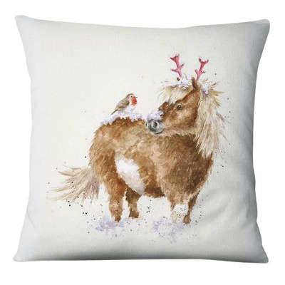 Zabavna božićna ilustracija Jastučnica s printom Jelen Djed Božićnjak Jastuk Ukrasni jastuci Jastuci za kućni dekor Ukrasni jastuci za kauč 17*17 inča