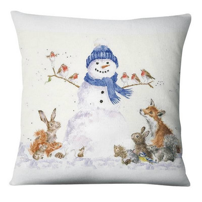 Zabavna božićna ilustracija Jastučnica s printom Jelen Djed Božićnjak Jastuk Ukrasni jastuci Jastuci za kućni dekor Ukrasni jastuci za kauč 17*17 inča