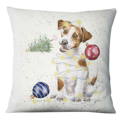 Zabavna božićna ilustracija Jastučnica s printom Jelen Djed Božićnjak Jastuk Ukrasni jastuci Jastuci za kućni dekor Ukrasni jastuci za kauč 17*17 inča