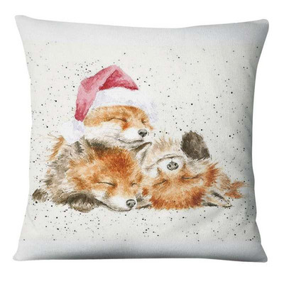 Zabavna božićna ilustracija Jastučnica s printom Jelen Djed Božićnjak Jastuk Ukrasni jastuci Jastuci za kućni dekor Ukrasni jastuci za kauč 17*17 inča