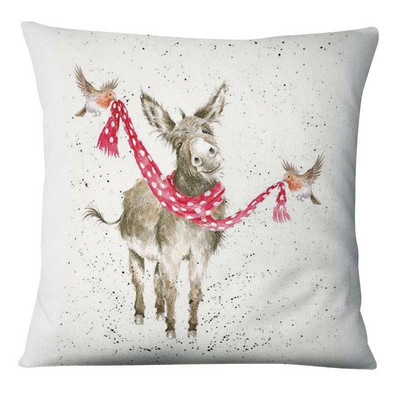 Zabavna božićna ilustracija Jastučnica s printom Jelen Djed Božićnjak Jastuk Ukrasni jastuci Jastuci za kućni dekor Ukrasni jastuci za kauč 17*17 inča
