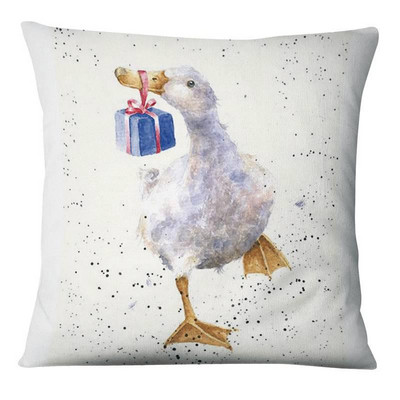 Zabavna božićna ilustracija Jastučnica s printom Jelen Djed Božićnjak Jastuk Ukrasni jastuci Jastuci za kućni dekor Ukrasni jastuci za kauč 17*17 inča