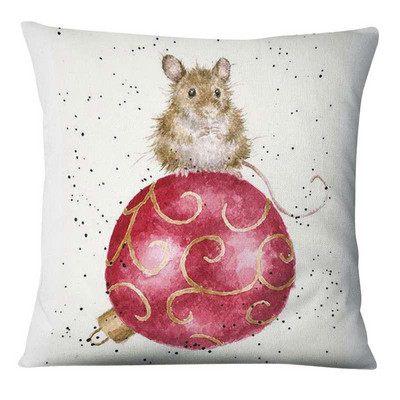 Zabavna božićna ilustracija Jastučnica s printom Jelen Djed Božićnjak Jastuk Ukrasni jastuci Jastuci za kućni dekor Ukrasni jastuci za kauč 17*17 inča