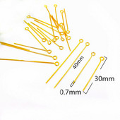 50 de bucăți din oțel inoxidabil de culoare aurie ace cap ochi 30mm/40mm Constatări pentru bijuterii DIY Accesorii de bijuterii