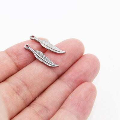 10db rozsdamentes acél tollbűvek ékszerkészítéshez 12x5mm arany acél toll medálok karkötőhöz nyaklánc barkácsolás