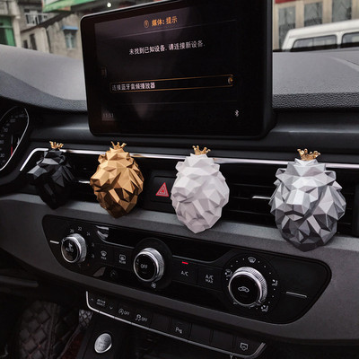 Creativ în formă de cap de leu, parfum de mașină, parfum rece, odorizant de mașină, miros, difuzor de mașină, clemă de ventilație, umplere de parfum pentru mașină