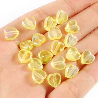 40 komada 9x8x4 mm perle od akrilnog stakla u obliku srca, prozirne perle u duginim bojama za izradu nakita DIY ručno izrađena narukvica