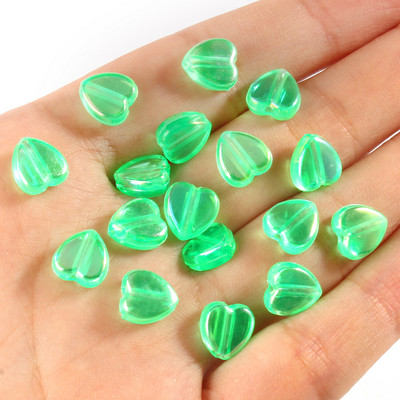 40 komada 9x8x4 mm perle od akrilnog stakla u obliku srca, prozirne perle u duginim bojama za izradu nakita DIY ručno izrađena narukvica