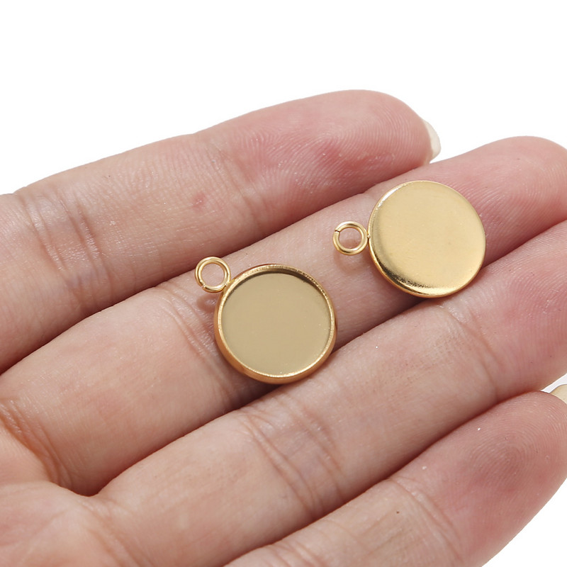 10 komada zlata od nehrđajućeg čelika okomito kabochon podnožje ladice okviri prazni pribor za postavljanje za izradu nakita nalazi narukvice privjesci