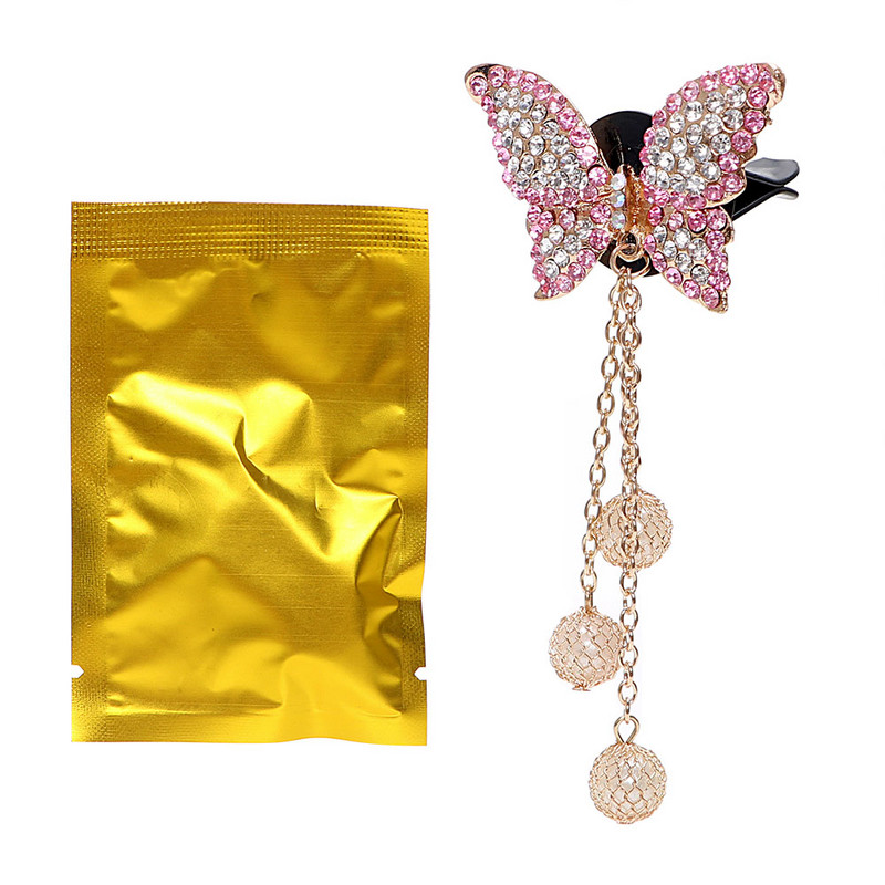 Parfem za automobil Privjesak Osvježivač zraka Čvrsti miris Slatki kristalni perli u obliku leptira Stezaljka za ventilaciju Ukrasni dodaci za automobile