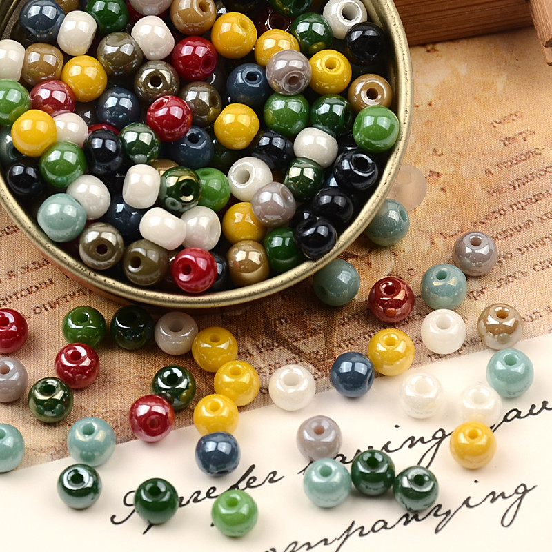 4 mm Uniformna veličina Dodajte uljane staklene kuglice šarm za DIY narukvicu Izrada nakita Dodaci za šivanje