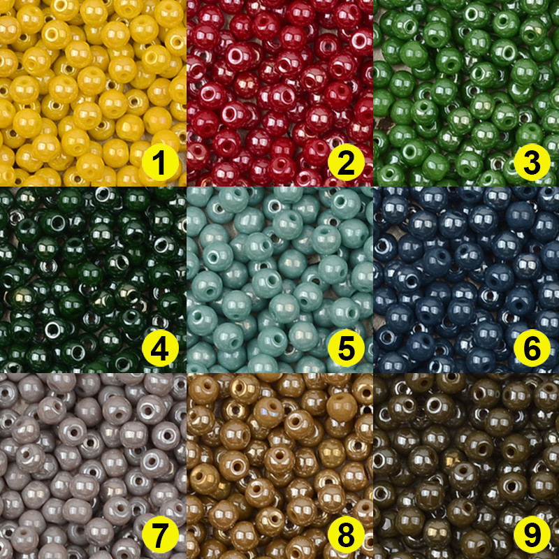 4 mm Uniformna veličina Dodajte uljane staklene kuglice šarm za DIY narukvicu Izrada nakita Dodaci za šivanje