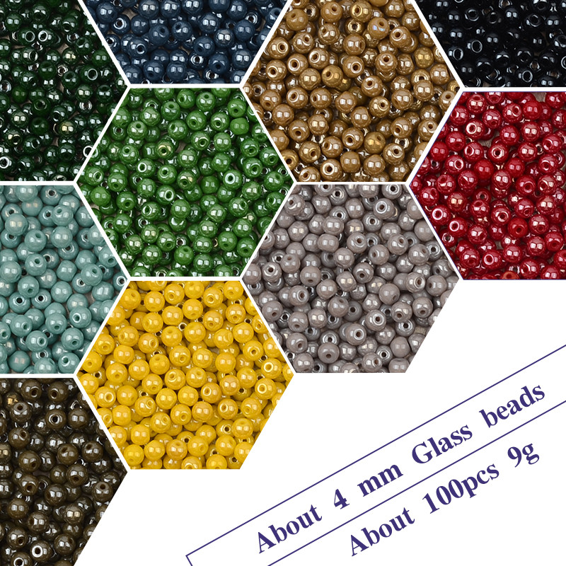 4 mm Uniformna veličina Dodajte uljane staklene kuglice šarm za DIY narukvicu Izrada nakita Dodaci za šivanje
