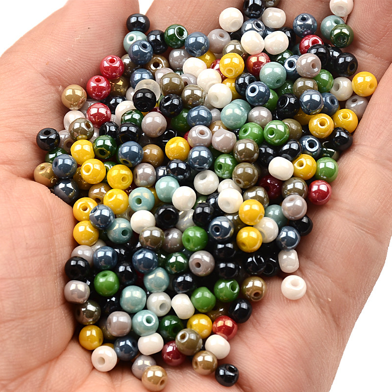 4 mm Uniformna veličina Dodajte uljane staklene kuglice šarm za DIY narukvicu Izrada nakita Dodaci za šivanje