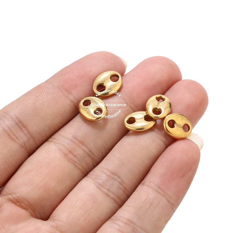 10KOM Zlatni konektor u zrnu kave od nehrđajućeg čelika Privjesci Rasute perle za narukvice Ogrlice Izrada nakita