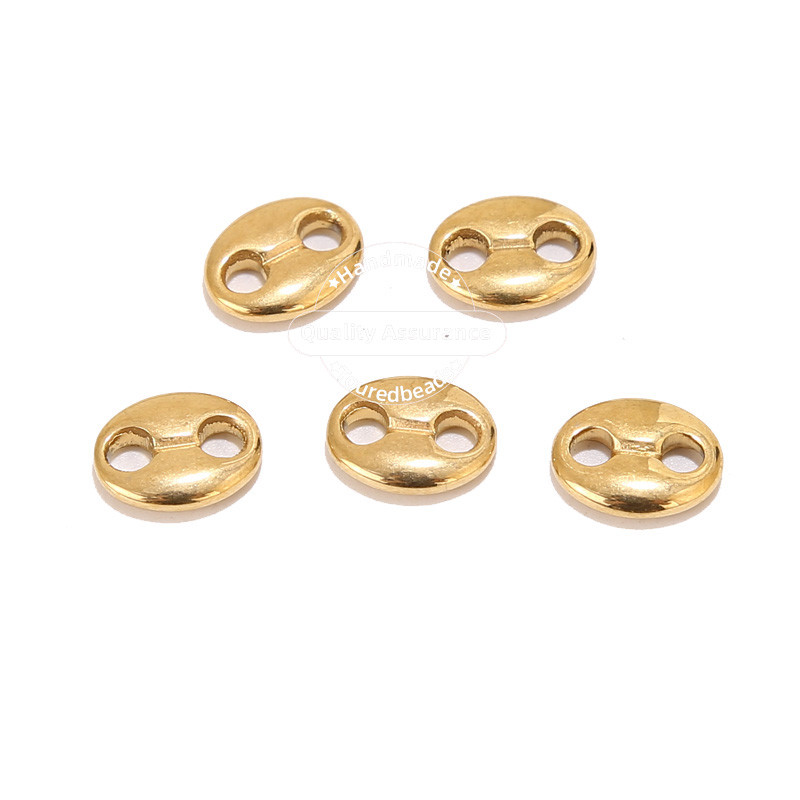 10KOM Zlatni konektor u zrnu kave od nehrđajućeg čelika Privjesci Rasute perle za narukvice Ogrlice Izrada nakita