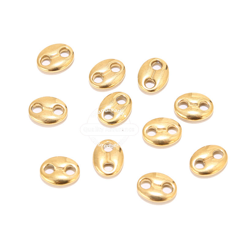 10KOM Zlatni konektor u zrnu kave od nehrđajućeg čelika Privjesci Rasute perle za narukvice Ogrlice Izrada nakita