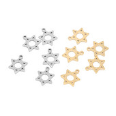 20db rozsdamentes acél arany tónusú 11mm-es Divid Star Charms medálok ékszerkészítéshez kiegészítők