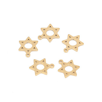20 бр. Златен оттенък от неръждаема стомана 11 мм разделителни звезди Талисмани Висулки за аксесоари за изработка на бижута