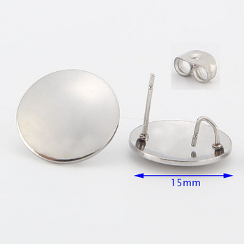 10 τμχ Στρογγυλό σκουλαρίκι από ανοξείδωτο ατσάλι με καρφίτσες καρφίτσες για σκουλαρίκι για DIY Βρείτε ευρήματα κοσμημάτων αυτιών από χάλυβα