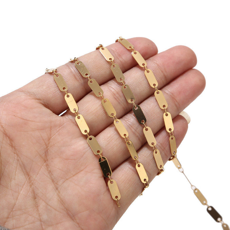1 metar od nehrđajućeg čelika lemljen zlatni dugi pravokutni lančić sa karikama DIY ženske lančići za ogrlice za izradu ženskih darova