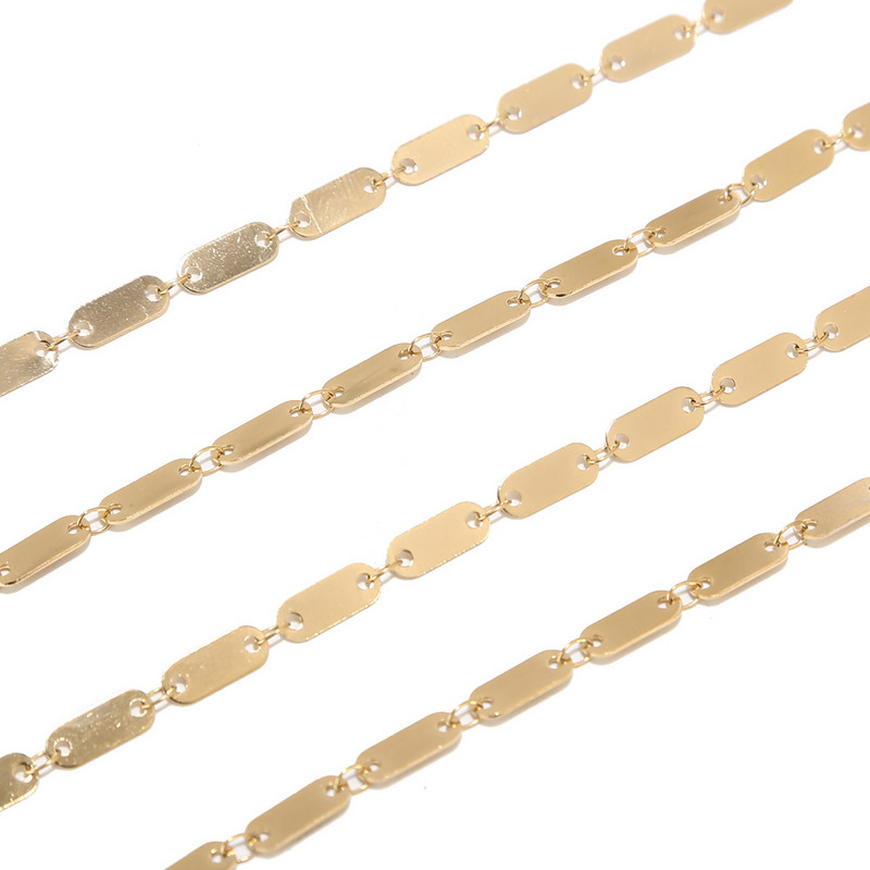 1 metar od nehrđajućeg čelika lemljen zlatni dugi pravokutni lančić sa karikama DIY ženske lančići za ogrlice za izradu ženskih darova