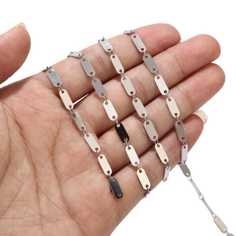 1 metar od nehrđajućeg čelika lemljen zlatni dugi pravokutni lančić sa karikama DIY ženske lančići za ogrlice za izradu ženskih darova