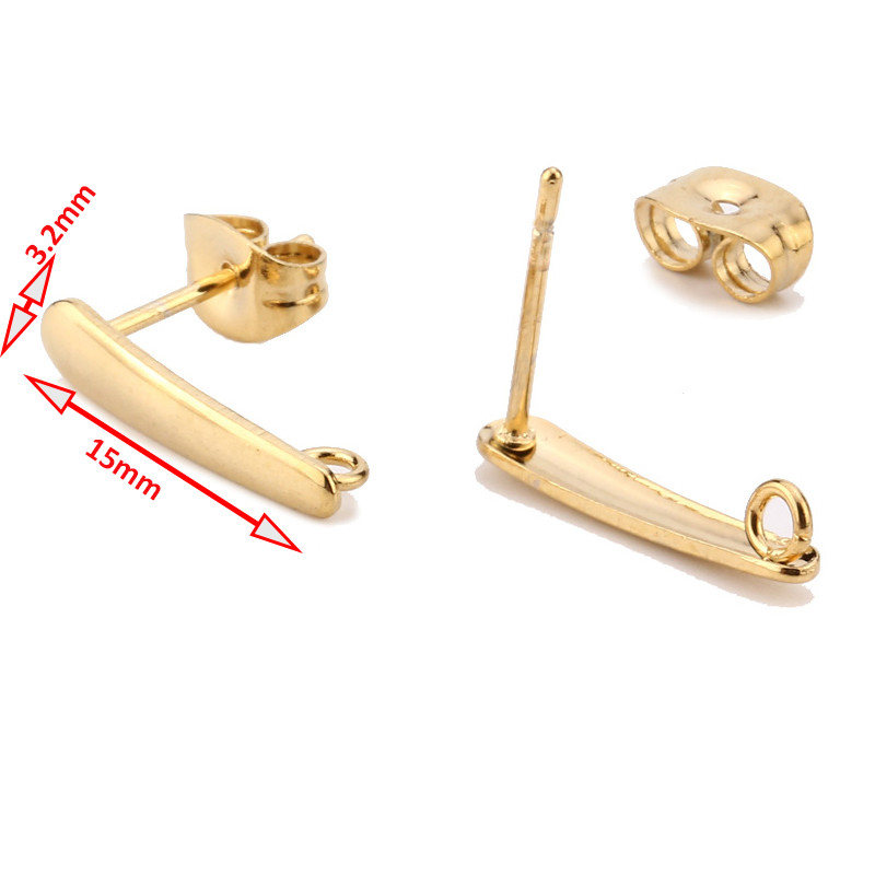 10db Fülbevaló Készítő Kiegészítők Arany Téglalap Alap Csatlakozók Linker 20x6mm Barkácsolás Divat Hipoallergiás
