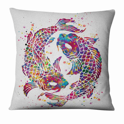 Zen Yoga Art Slika u vodenim bojama Tiskana jastučnica Dekoracija kućnog jastuka Almofadas Decorativas Para Sofa Jastuk za bacanje 45*45