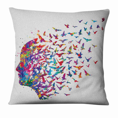 Zen Yoga Art Slika u vodenim bojama Tiskana jastučnica Dekoracija kućnog jastuka Almofadas Decorativas Para Sofa Jastuk za bacanje 45*45