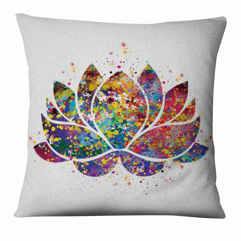 Zen Yoga Art Slika u vodenim bojama Tiskana jastučnica Dekoracija kućnog jastuka Almofadas Decorativas Para Sofa Jastuk za bacanje 45*45