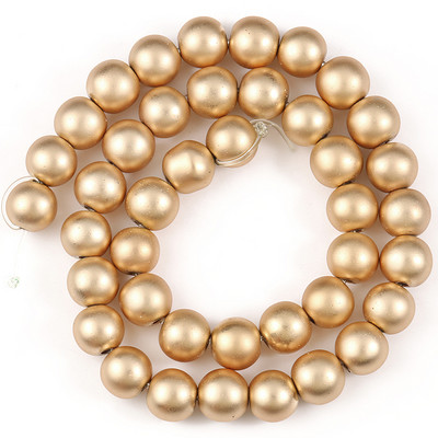 Matirane mat kamene perle od hematita Ružičasto zlatno srebrne boje Prirodne okrugle razmaknice za nakit DIY izrada Dodaci za narukvice