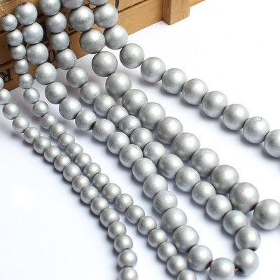 Matirane mat kamene perle od hematita Ružičasto zlatno srebrne boje Prirodne okrugle razmaknice za nakit DIY izrada Dodaci za narukvice