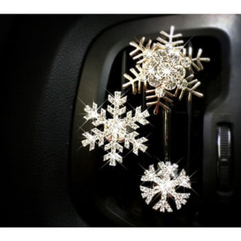 Κλιπ αρώματος εξόδου αέρα αυτοκινήτου δημιουργικό νιφάδα χιονιού με καρφιά με διαμάντια μενταγιόν λιμένα κλιματισμού στολίδια διακοσμητικά προμήθειες αυτοκινήτου