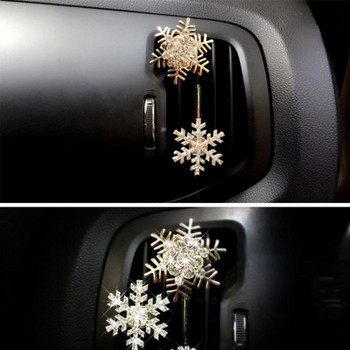 Изход за въздух в кола парфюм щипка творчески обсипана с диаманти снежинка порт за климатик висулка орнаменти декоративни консумативи за кола