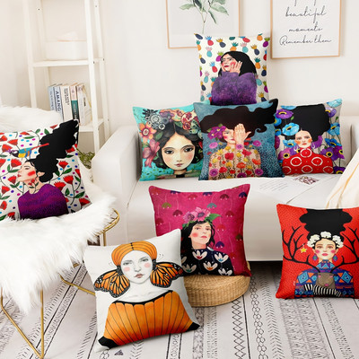 Classical Girls Painting Pillowcase Humanities And Art Velvet Cushion Διακοσμητικά Μαξιλάρια Διακόσμηση σπιτιού Μαξιλάρι Ριχτάρι Καναπέ 45*45