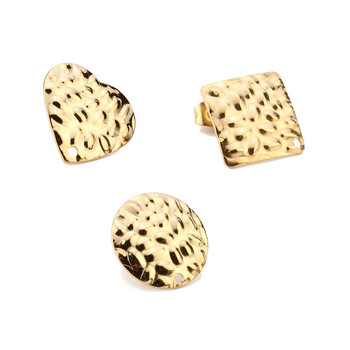 Ανοξείδωτα χρυσά σφυρήλατα σκουλαρίκια 16 χιλιοστών με καρφιά με θηλιά για εξαρτήματα κατασκευής σκουλαρικιών κοσμημάτων