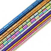 4/6/8MM cilindar okrugli hematit prirodni kamen plava, zlatna boja, crveni odstojnik labave perle za izradu nakita Diy pribor za narukvice